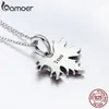 Hängen Bamoer 925 Sterling Silver Autumn Maple Tree Leaves Pendant Necklace For Women Luxury Jewelry Gift CC585