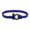 Bracelets porte-bonheur hommes créatifs Colorblock en acier inoxydable, corde à Double brin d'urgence extérieure pour femmes, bijoux de Couple