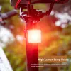 Autres accessoires d'éclairage 120 Lumen IP66 Ensembles de lumières de cyclisme étanches Ensembles de phares et de feux arrière pour vélo 5 modes de vitesse Lampe de frein à capteur intelligent YQ240205