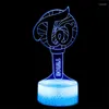 Night Lights Kpop Star Team Två gånger logo fans 3D LED -lampa för sovrummet Mange Avatar Children's Room Decor Kid Birthday Present