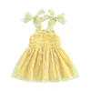 Girl Dresses CitgeeSummer Kids Sling Sleeveless Off Shoulder Tulle Floral Casual Party Street Princess Dress Clothes