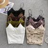 Tanques de mujer Pure Spicy Girl Sexy Fragmented Flower Drop Strap Bra Chaleco Otoño Verano Ropa de abrigo Top inferior corto Ramillete