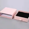 12 piezas de caja de cartón con cajón de joyería de viaje con esponja negra utilizada para anillos, collares, pulseras, pendientes, organizador de embalaje, caja de regalo 240205