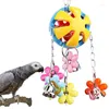 Outros suprimentos de pássaros papagaios brinquedos acessórios pet grânulos coloridos sinos mastigar balanço para budgie periquito gaiola pendurado