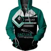 Męskie z kapturem 2024 Logo samochód Jaguar Print 3D Hoodie Wysokiej jakości kombinezon rowerowy HARAJUKU Modny Pullover Extra duża kurtka