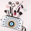 Kosmetiska väskor nazar ond öga mandala makeup väska påse män kvinnor lyckliga charm grekiska amulet toalettartikar dopp kit