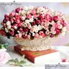 Dried Flowers Autumn 15 Headsbouquet Small Bud Roses Bract Silk Artificial Flower Diy Wedding Home Christmas Decor Floral Gifts Po P Dh6Mh