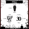200 PCS RIP 20Sバースデーパーティーの装飾20代の紙吹雪ゴシックゴシック30歳の誕生日テーブル散布葬儀装飾240124