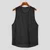 Men's Tank Tops INCERUN 2024 American Style Handsome Men Vacation See-through Mesh Waistcoat Casual Sexy Male O-neck Sleeveless Vests S-5XL