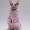 MinkFleece Pet cardigan Autumn winter thick jacket for cat Sphinx Clothing hairless cat clothes Devon warm dresses for cats 240130