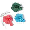 Hårtillbehör 5st/Set Solid Color Sweet Camellia Clips for Kid Girls Flower Hairpins Covered Safety Headwear Baby