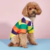 Dog Apparel Multicolor Striped Clothes Shirt Print Polo Pet Clothing Fashion Dogs Thin Princess Costume Bichon Spring Summer Wholesale