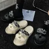 Chinelos Crânio Para Homens Tendência Sapatos De Plataforma De Verão Mulheres Sandálias De Praia Mulheres Design Exterior
