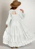 Girl Dresses Spring And Autumn Long Medium Big Girls Lantern Sleeves Want To Embroider Wedding Flower