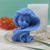 Herramientas artesanales Muñeca estilo océano Molde de silicona Concha 3D Princesa sosteniendo bola Niña Fabricación de velas DIY Artesanía Resina Jabón Molud Decoración del hogar