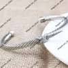 Bracelet de bijoux de créateur Davidss, marque de mode, câble de 5mm, croix à 8 lignes, ouverture complète en diamant d'imitation