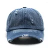 Ball Caps Distressed Denim Baseball Cap Unisex Stijl Katoen Vervaagde Heren Trucker Hoed