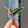 Broszki klasyczne szkliwo hummingbird kombinezon sweter sweter inkrustowany broszka z ptaką dhinestone dla kobiet