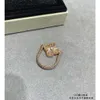 Vintage Cluster Ringe Van Clover Cleef Ringe Designer Kupfer mit 18 Karat vergoldetem roten vierblättrigen Kleeblatt Charm Ring für Frauen mit Box Party Geschenk