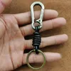 Keychains Genuine Leather Cowhide Weave Lanyard Keyring Men Women Car Key Holder Cover Auto Accessories Gifts