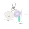 Keychains Cartoon Little Sheep Lamb Keychain for Women Trinket Akryl Love Heart Flower Pendant Girls School Bag Tillbehör