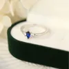 Cluster Rings European And American Deep Blue Gemstone Personalized Ring For Women's Fashionable With Exquisite Jewelry