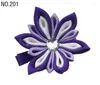 Hårtillbehör 24st 3 tum Big Kanzashi Clip for Girl Flower Bows Kids