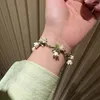 Halskette Ohrringe Set Weißes Maiglöckchen Armband Super Fee Ohrstecker Mädchen Schlüsselbeinkette Blumenschmuck Geschenke