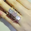 Choucong Brand Wedding Rings Luxury Jewelry Real 100% 925 Sterling Silver Ice Flower Cut White Moissanite Diamond Gemstones Party Eternity Women Bridal Ring Gift