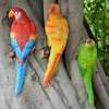 Simulation Parrot Statue Wall Mounted Outdoor Garden Tree Decoration Animal Sculpture Home Office Ornament 240122