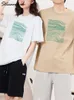 Básico solto listrado manga curta camisetas gráficas mulheres verão topos oversize camiseta de algodão feminino gráfico tshirts das mulheres verde 240118