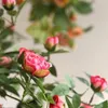 Dekorativa blommor långvariga simulerade blommor arrangemang realistiska hängande konstgjorda rosgröna växter för hembröllopsdekor trädgård trädgård