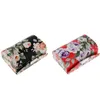 Sacos cosméticos Retro Floral PU Couro Batom Lip Gloss Caso Caixa de armazenamento de jóias Suporte de maquiagem com espelho