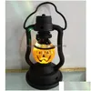 Party Decoration Halloween Pumpkin Lantern Portable Kerogen Lamp Led Colorf Nightlight Decorative Leverantörer Creative Gift for Drop DHM5G
