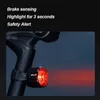 Autres accessoires d'éclairage GIYO Night Cycling Sécurité Vélo Feu arrière Vélo USB Charge Feu arrière VTT Étanche LED Smart Brake Sensing Vélo Flash Lampe YQ240205