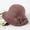 Wintermütze für Damen, 1920er-Jahre-Gatsby-Stil, Blume, warme Wollmütze, Wintermütze, Damen-Partyhüte, Cloche Bonnet Femme, asymmetrische Fedoras 240126