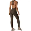 Aktiv uppsättningar Fashion Gym Romper Backless Set Fitness Bodysuit Siamese Sportwear Women Jumpsuit Soft Bekväm med ett stycke Play-dräkt Yoga kostym