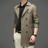 British Style Trench Coats Men Business Casual Mid-length Windbreaker Suit Collar Large Size M-4XL Jacket for Men High Quality 240124