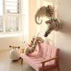 Animal éléphant cerf zèbre tête de tigre montage mural jouets en peluche chambre décor feutre œuvre tenture murale poupées Po accessoires 240201