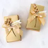 Boîte à bonbons à nœud européen, 10 cadeaux, boîte à main en or doux, sac d'emballage, décoration de réception-cadeau pour bébé, de mariage, 240205