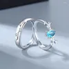 Bagues de cluster Zircon Elk ouvert pour femmes hommes conception simple 925 sterling argent amoureux bague de fête de Noël bijoux cadeaux de la Saint-Valentin