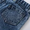 Conjuntos de ropa 1-6 años Trajes de verano para niñas pequeñas Conjunto de ropa de jeans acampanados con botones de color sólido y dobladillo deshilachado
