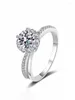 Anneaux de cluster Canruo Star 18k Or Blanc 1 Mode Classique Bague en diamant naturel Cadeau d'anniversaire de mariage