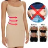 Shapers femininos shapewear desliza para sob vestidos cami silp vestido mulheres barriga controle sem costura corpo shaper completo silps