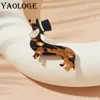 Broches YAOLOGE acrylique le chien teckel pour femmes hommes fille broche acétate fibre conception animale bijoux de mode cadeaux de fête