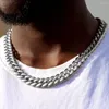 Chaînes Hip Hop Minimalisme Miami Métal Cubain Chaîne Collier Ras Du Cou 13mm Bling Luxe Noir Or Argent Couleur Bijoux