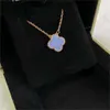 Luxury Love Clover Designer Van Charm Pendant Halsband för kvinnor Lätt Purple Stone Diamond Goth Sailormoon Moissanite Chain Choker Halsbandsmycken