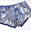 Damen-Shorts, sexy Jeans, Denim, Sommermode, Baumwolle, Spitze, Damen, schmal, niedrige Taille, kurze Hosen