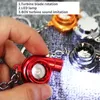 Chaveiros LED Elétrico Mini Turbo Turbocharger Chaveiro Girando Turbina Chaveiro Pingentes Imitativo Som Carro Tema Acessórios