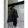 Y2K Korea Midlength Trenchcoat Mens overshe knee singlebreathed jacketカジュアルコートトレンドトレンチコートメンズコートコート240118